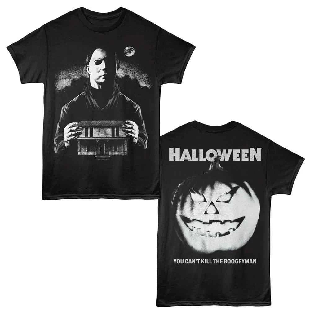 Halloween - Myers With House - 2-Sided Print Adult Solid T-Shirt - Black XS