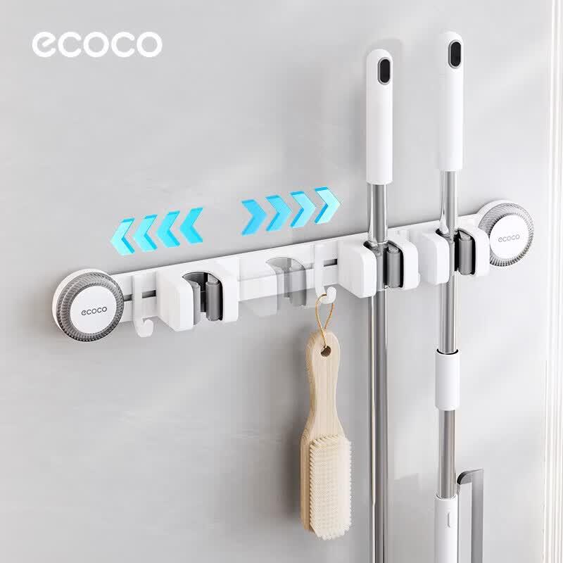 ecoco Drill-Free Suction Cup Mop and Broom Holder