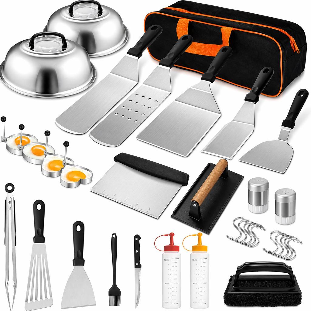 Stainless Steel BBQ Tool Set - Outdoor Grill & Teppanyaki Spatulas