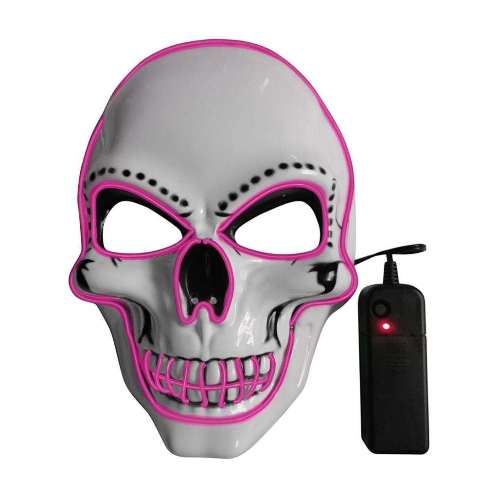 PVC Bílé Lebky Maska Led Maska Halloween Svítící Maska Sváteční Párty Svítící Masky se Studeným Světlem