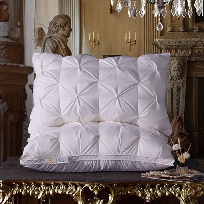 Oreillers de Luxe 100% Duvet d'Oie Plumes Remplissage Design Plissé Pincé Protection du Cou Lit Housse 100% Coton Coussin pour Dormir