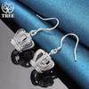 Gioielli con orecchini pendenti in zirconi AAA con corona in argento sterling 925