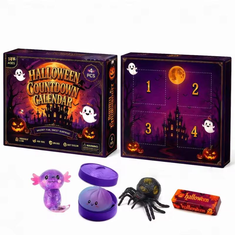 4/8Pcs Halloween Styles Squeeze Toy Slow Rising Stress Relief Sensory Fidget Decompression Toys Party Gifts