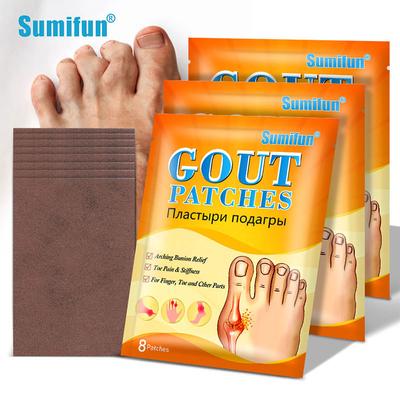 8 pièces/sac herbes naturelles doigt orteil pieds soulagement de la douleur Patch traitement de la goutte plâtre pouce autocollant pour les articulations os