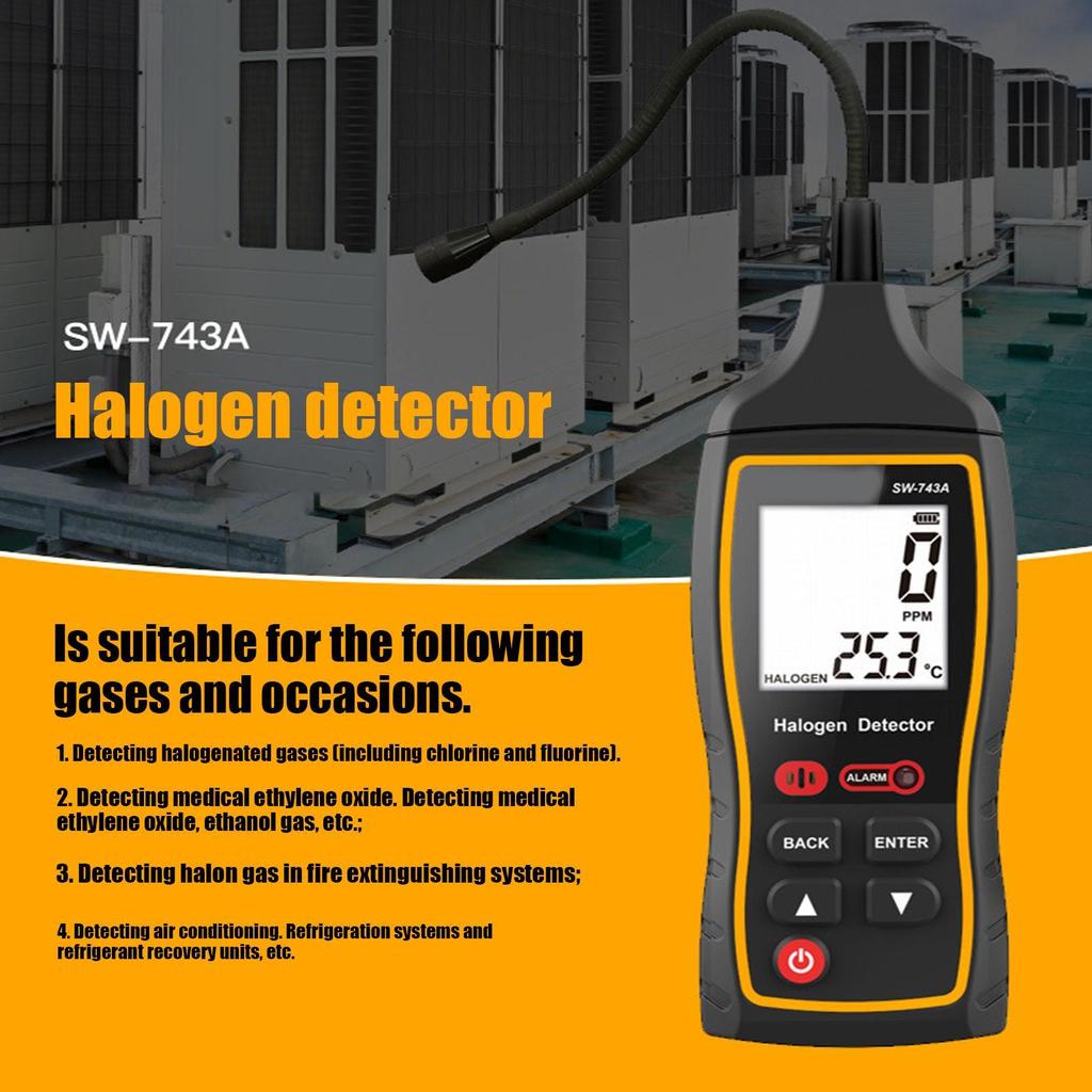 Halogen Leak Detector Refrigerant Gas Car Air Conditioner Refrigerator Freon CFCs HCFCs Halon Detector Meter