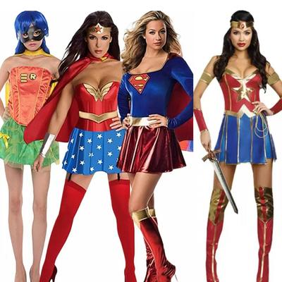 Wonder Woman Halloween Kostüm für Damen Erwachsene Cosplay Leder Outfit Sexy Superheldin Kleid
