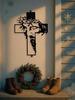 Rustic Metal Wall Cross Art Vintage Farmhouse Decor Indoor Outdoor Christian Spiritual Gift Holiday Home Accent
