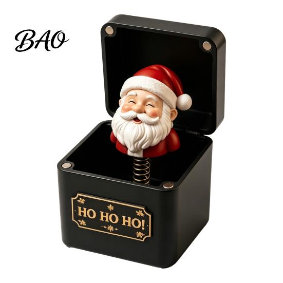 Christmas Party Favors Magic Gift Box, Spring-Loaded Pop-Up Holiday 3D Santa Tabletop Ornaments Claus Snowman Angel Elk Trick Box for Xmas Parties,