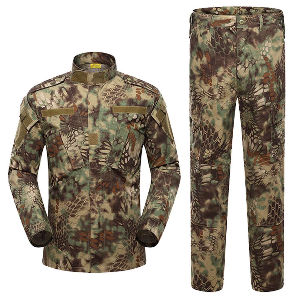 Men's Wear-Resistant Black Camouflage Tactical Suit for Spring/Autumn