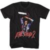 Evil Dead Raised Chainsaw Black T-Shirt