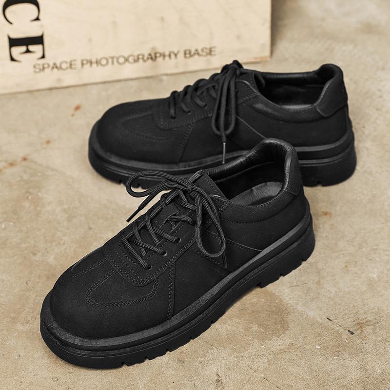 Fashion Mens Suede Leather Shoes Sport Thick Soled Luxury British Business Brand Formal Work Platform Fashion Casual Shoes Zapatillas