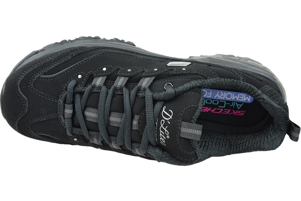 Skechers D'Lites-Play On, Womens black Sneakers