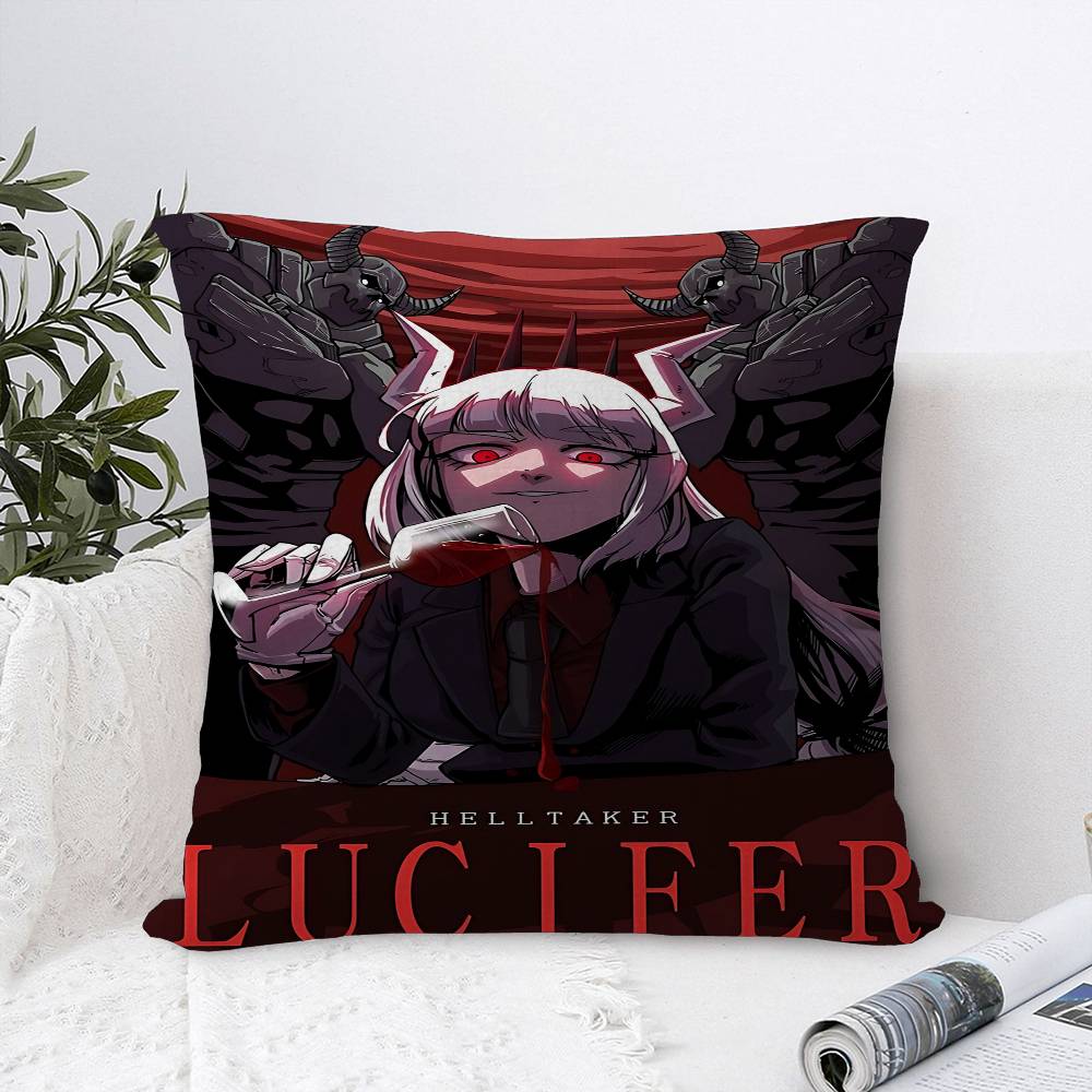 Helltaker Anime Office Cushion Pillowcase Car Cushion Cover45X45CM Lumbar Pillowcase Sofa Pillowcover