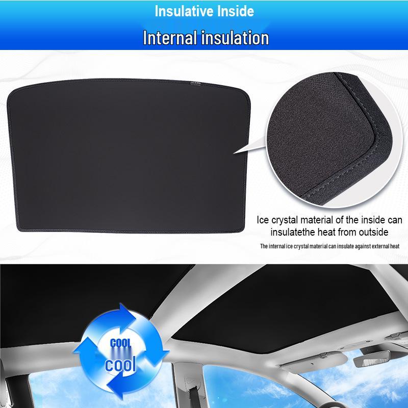 2-Piece Tesla Model Y/Y3 Enhanced Roof Sunshade with UV & Heat Protection