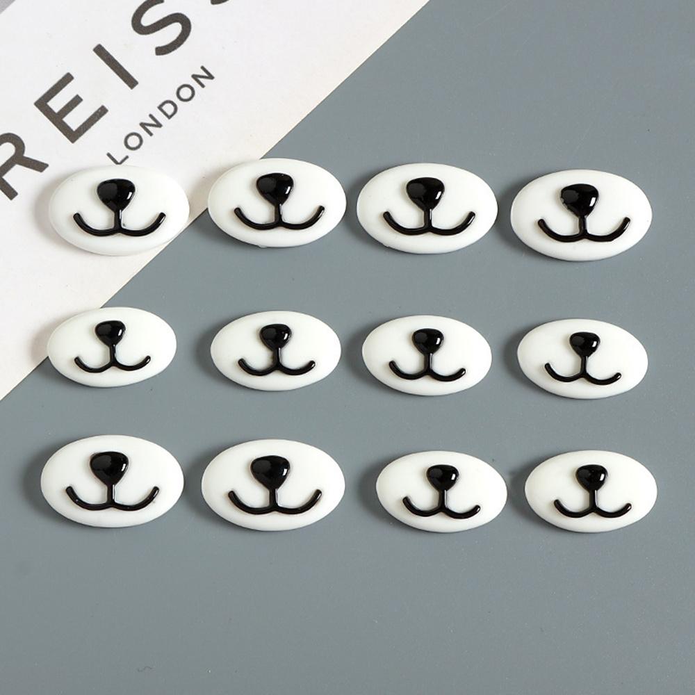 10/20 Pieces Cartoon Elliptical Nose and Mouth Accessories for DIY Dolls, Hole-Top Shoes Buckles, Refrigerator Clings, Stickers