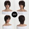 Women Stylish Short Layered Brown Hair Synthetic Silver Gray Wigs with Bangs for Daily Cosplay Lolita Heat Resistant Fibre