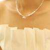 VINTAGEPINK Giselle Pearl Ribbon Silver Necklace [925 SV]