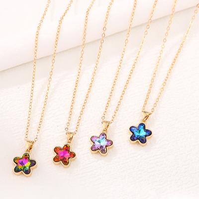 New Product Gradual Change Five-star Necklace Women's Fashion Personality Ins Light Luxury Women's Collarbone Necklace