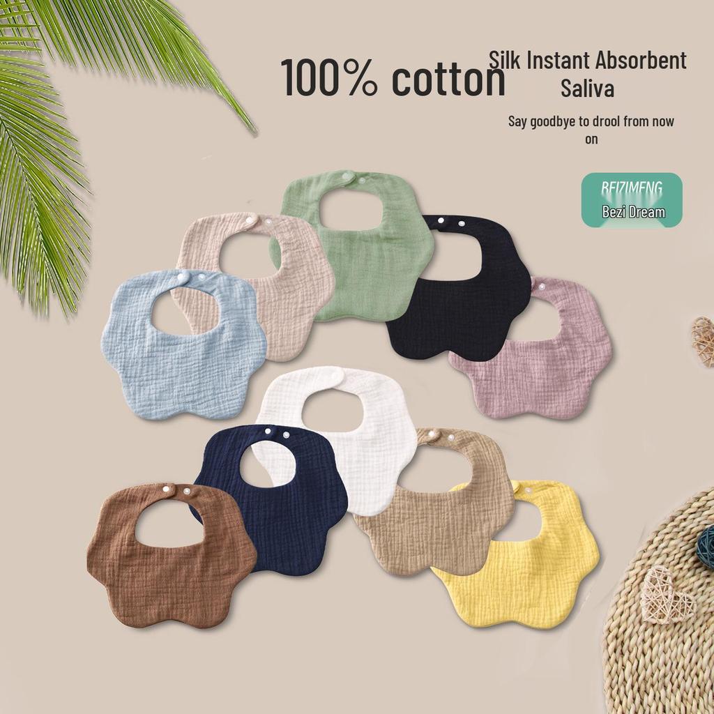 4-Layer Pure Cotton Gauze Baby Drool Bib