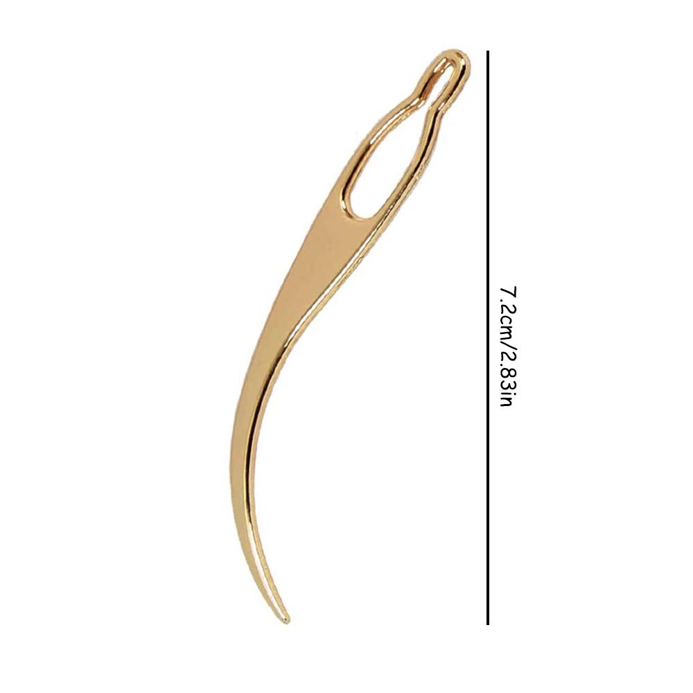 1PC Dreadlocks Interlocking Needles Crochet Wig Needle Curved Hair Needle For Making Wigs Hair Interlocking Tools Golden
