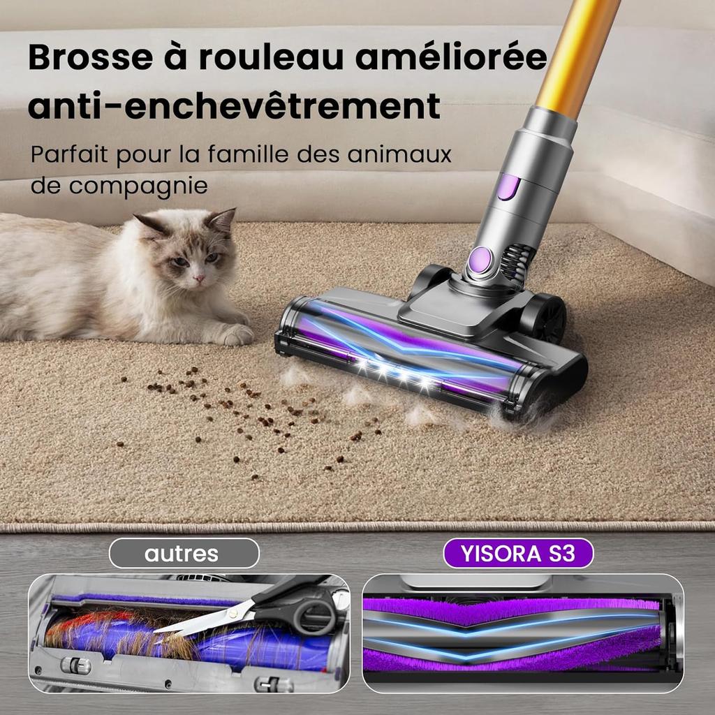 S3P Purple-gold Cordless Broom Vacuum Cleaner