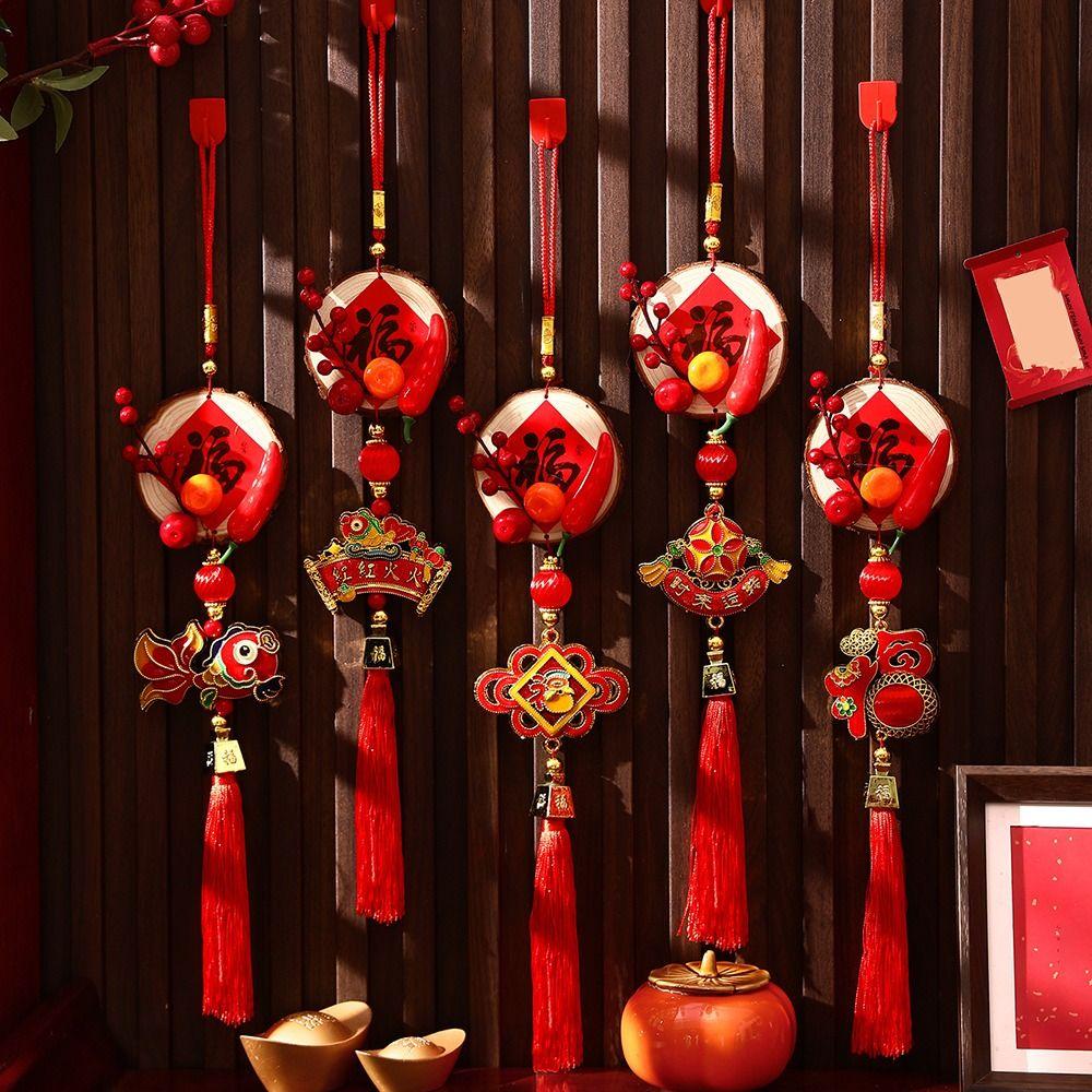 New 2026 New Year Pendant Red Lucky Spring Festival Decor Year of the Horse Entrance Door Decor Festive Atmosphere