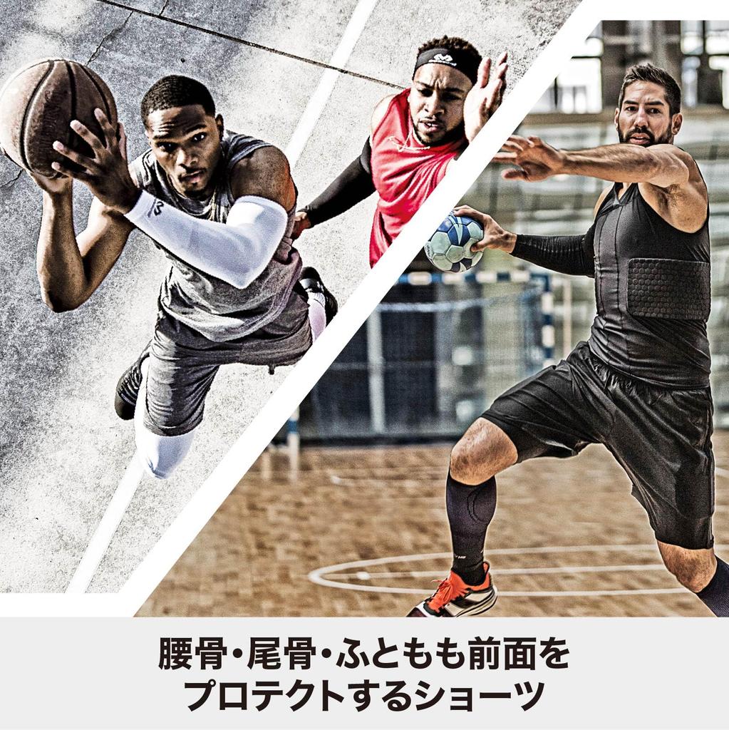 McDavid Kompressions-Innenpolster M737 HEX Sad Shorts Prellungen Stoßdämpfung Schutz Kompression Schweißabsorbierend Schnelltrocknend XL Schwarz Basketball