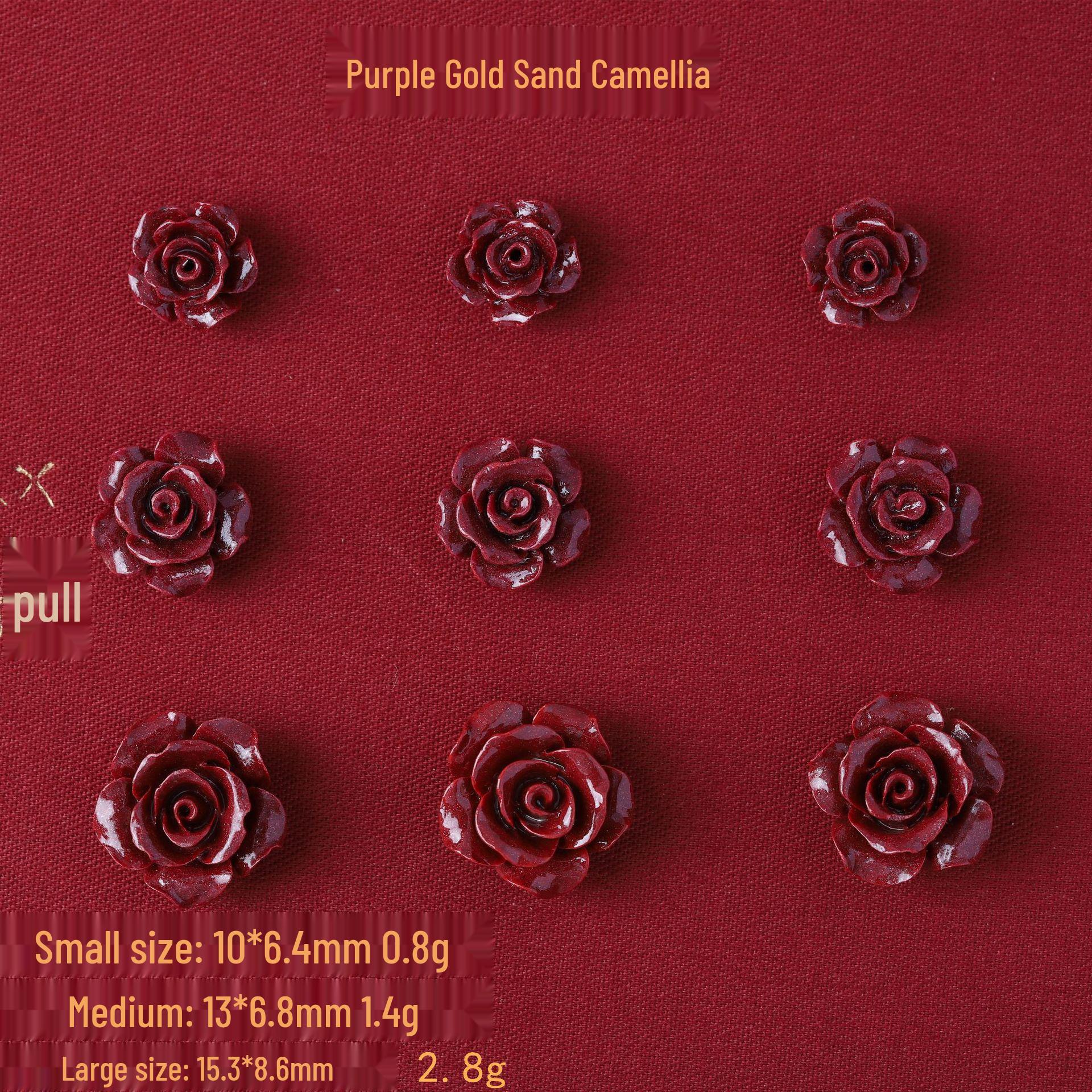 Cinnabar Camellia & Rose Charms – Purple Sand Handmade DIY Flower Ring Charms