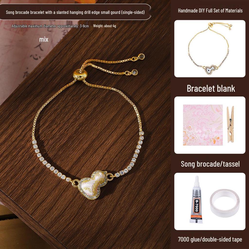 Handmade Song Brocade Bracelet Kit: DIY Base Tray & Jewelry Ornaments for Children's Team Building or Salon Events