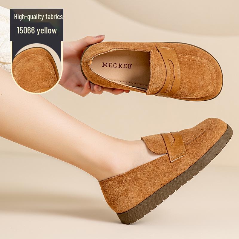 Cowhide 2025 Genuine Leather Women's Pointed Toe Flat Loafers - Autumn/Winter Slip-On Casual Shoes