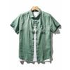 Chinese Style Pure Linen Short-Sleeved Shirt for Men, Summer Thin Loose Jacket, Export White Casual Shirt
