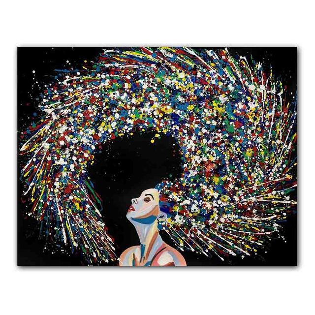 New Nordic Graffiti Art Figure Canvas Painting Unique Hairstyle Fashion Model Poster Office Living Room Home Decoration Mural No Frame