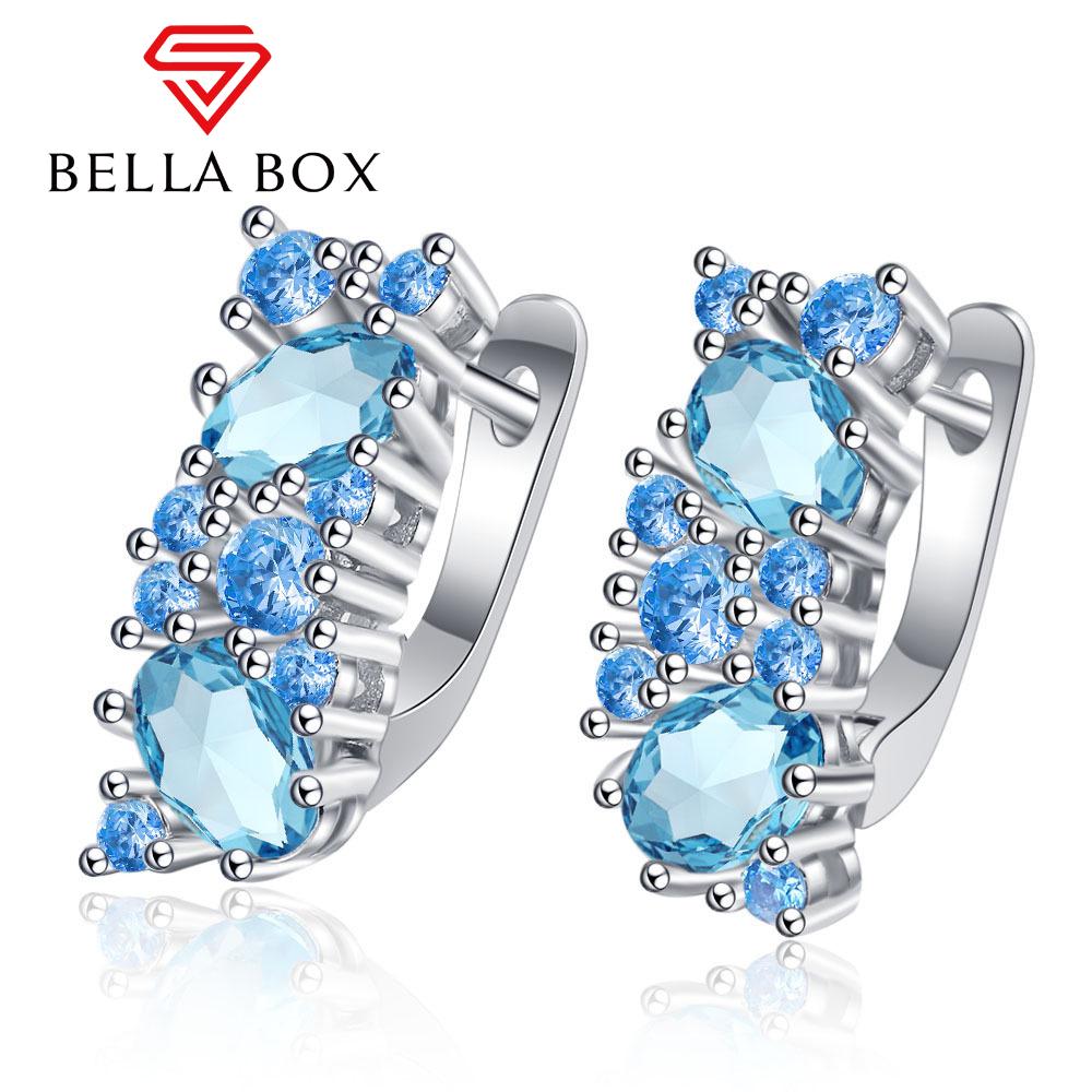 Orecchini A Cerchio Donne Con Fiore A Conchiglia E Zirconi - Gioielli Di Lusso Semplici Ed Eleganti - Regalo Idea