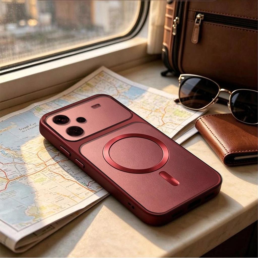 Casing for Xiaomi Redmi Note 13 Pro+ 5G Magnetic Metallic Big Window Case