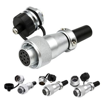 WS16 TQ+ZM 2 3 4 5 7 9 10-polige Aviations-Steckverbinder, wasserdicht, männlich/weiblich, quadratische Buchse, Metallgewinde, Signal-LED