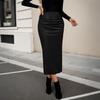 New Women's Fashionable And Sexy High-Waisted Slit Bodycon Skirt