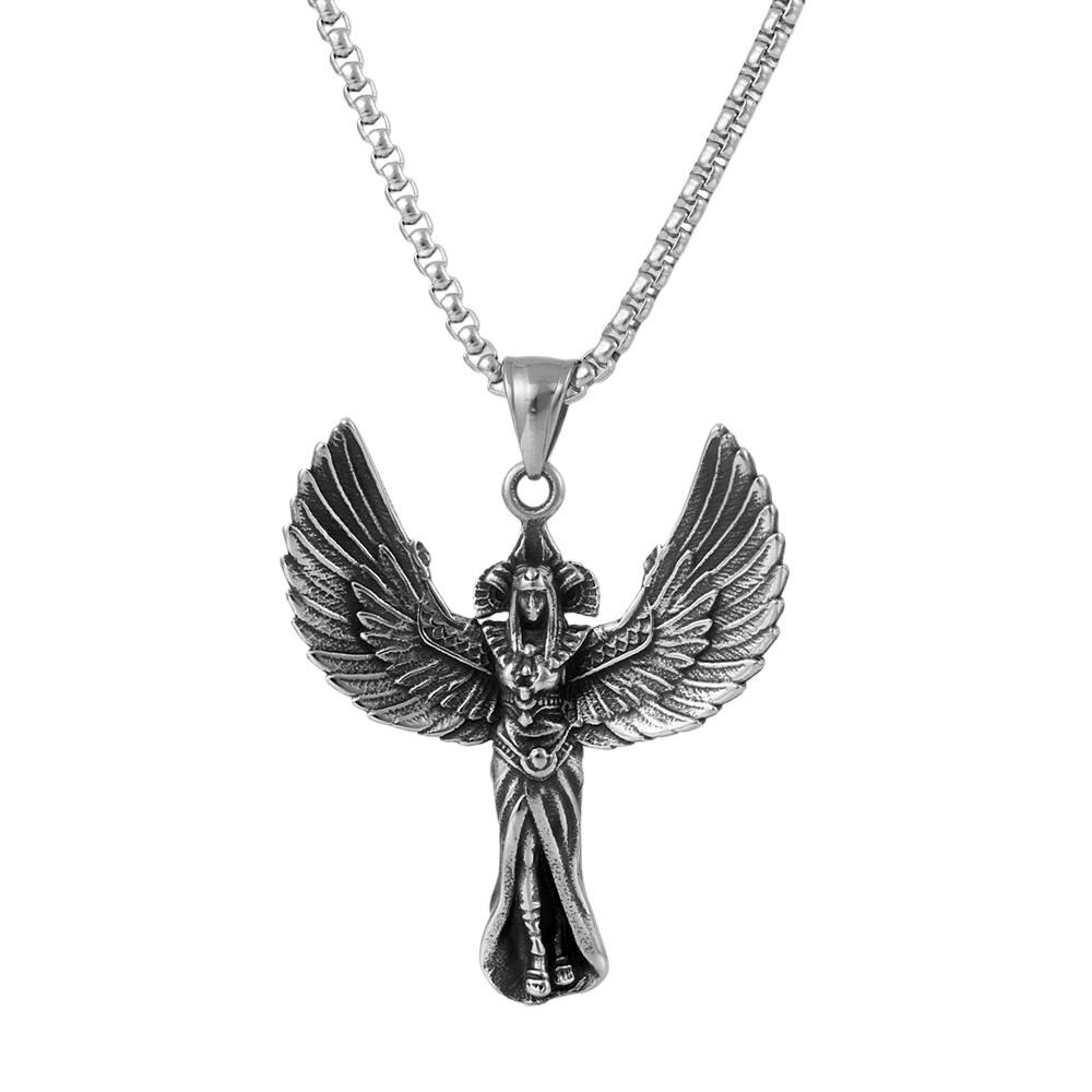 European and American Pendant Archangel Necklace, Men's Retro Winged Angel Muse Pendant 2026