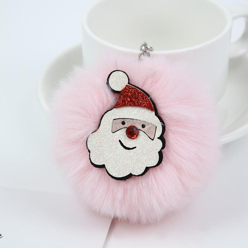 

Small Coal Ball Coal Ball Plush Pendant Christmas Kawaii Christmas Keychain Backpack Pendant розовый