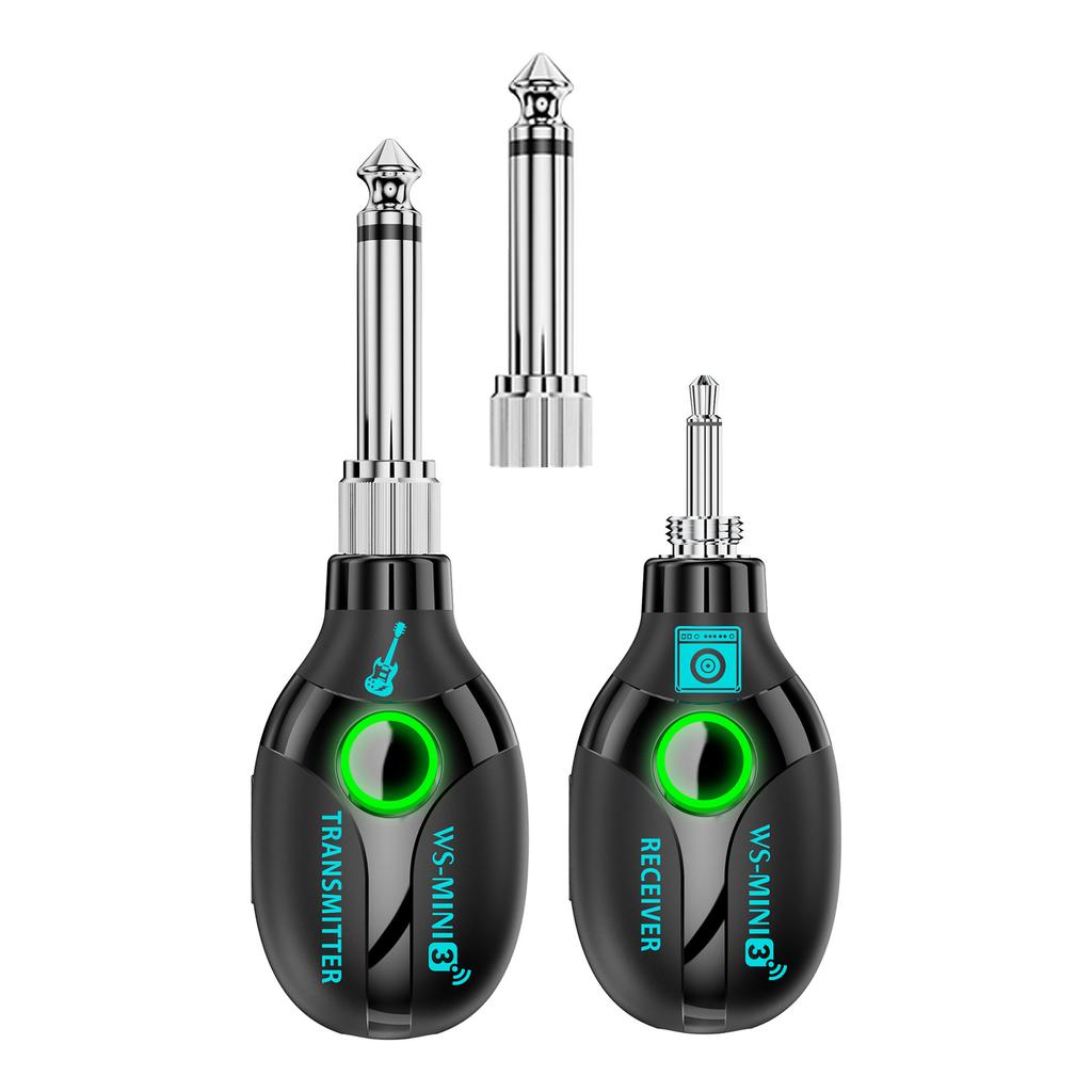 2.4GHz Guitar Wireless System Guitar Transmitter Receiver Rechargeable Digital Guitar System Cordless Guitar Jacks Lead