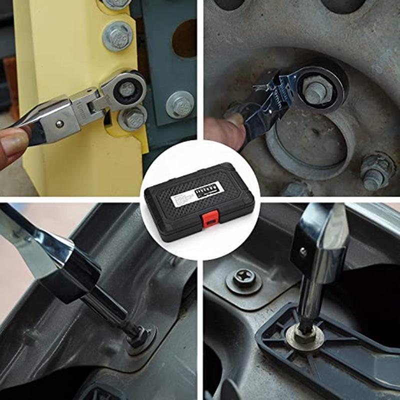 20-teiliges Ratschenschlüssel-Set mit flexiblem Kopf, 8–19 mm, austauschbarer Torx-Kopfschlüssel, Ratschenschraubendreher, Multifunktionswerkzeug mit Koffer