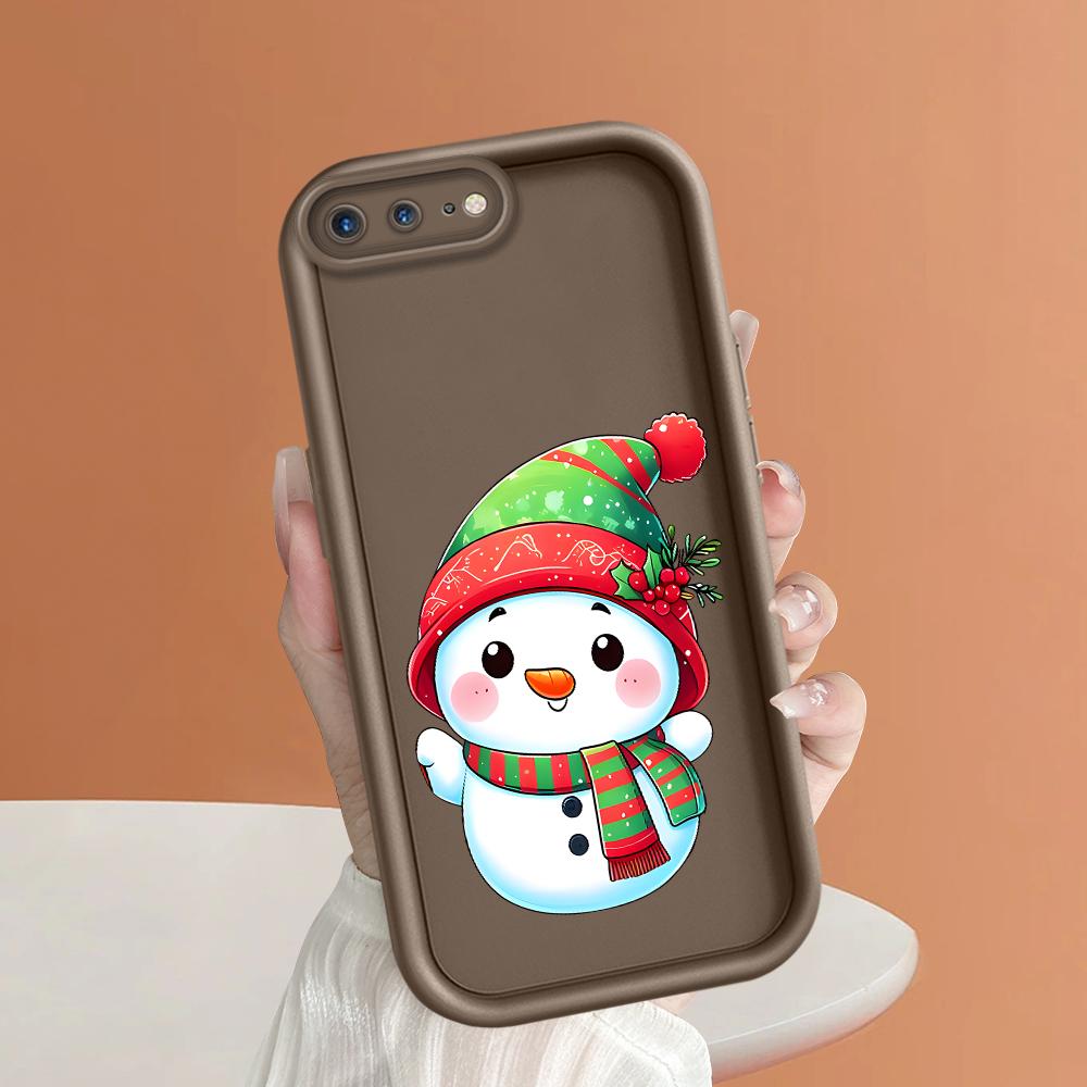 Cute Cartoon Christmas Snowman Phone Case for iPhone Samsung Galaxy Xiaomi Redmi POCO HUAWEI Honor Shockproof Rubber Soft Flexible Cover Casing