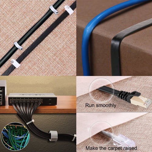FOSTO Cat7 LAN Cable 3M Ethernet Cable Category 7 Flat Cable High Speed ??STP Nail Break Prevention RJ45 Commercial Outdoor Use for PS4 Xbox Modem Rou