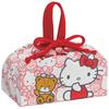 Skater Children's Drawstring Lunch Bag, Made In Japan, Sanrio Hello Kitty Backs and White, Girl's KB7-A