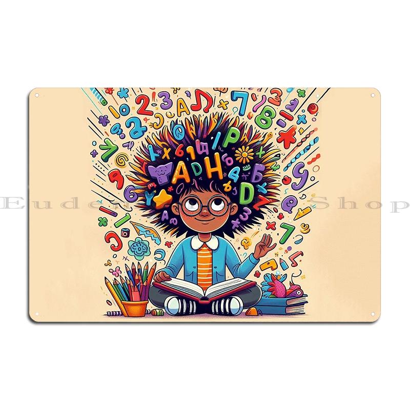 Adhd Strengths Adhd Pride Awareness Qualities Child Metal Plaque Poster Classic printed Bar Tin Sign Poster