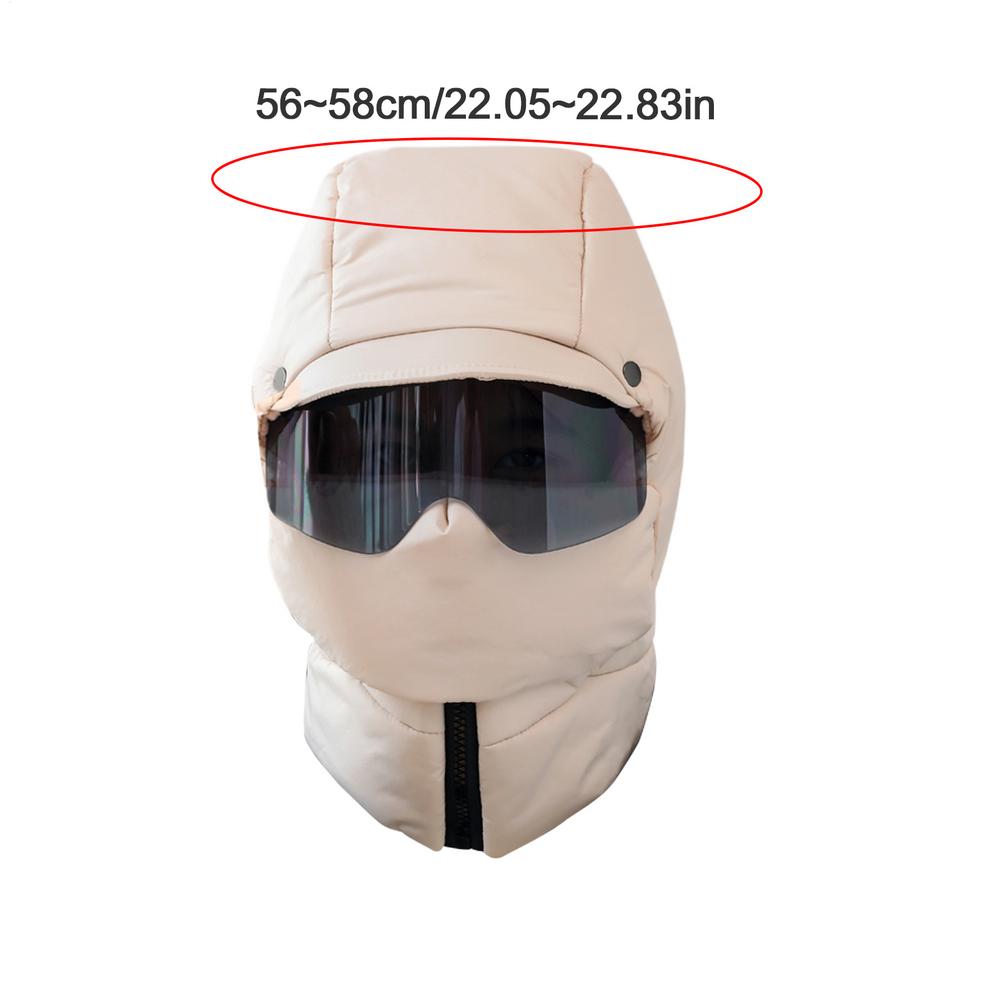 Bomber Hat 4-in-1 Warm Hat Russian Cap With Hood Earflap Goggles For Men Women Winter Cold Weather Cycling Christmas