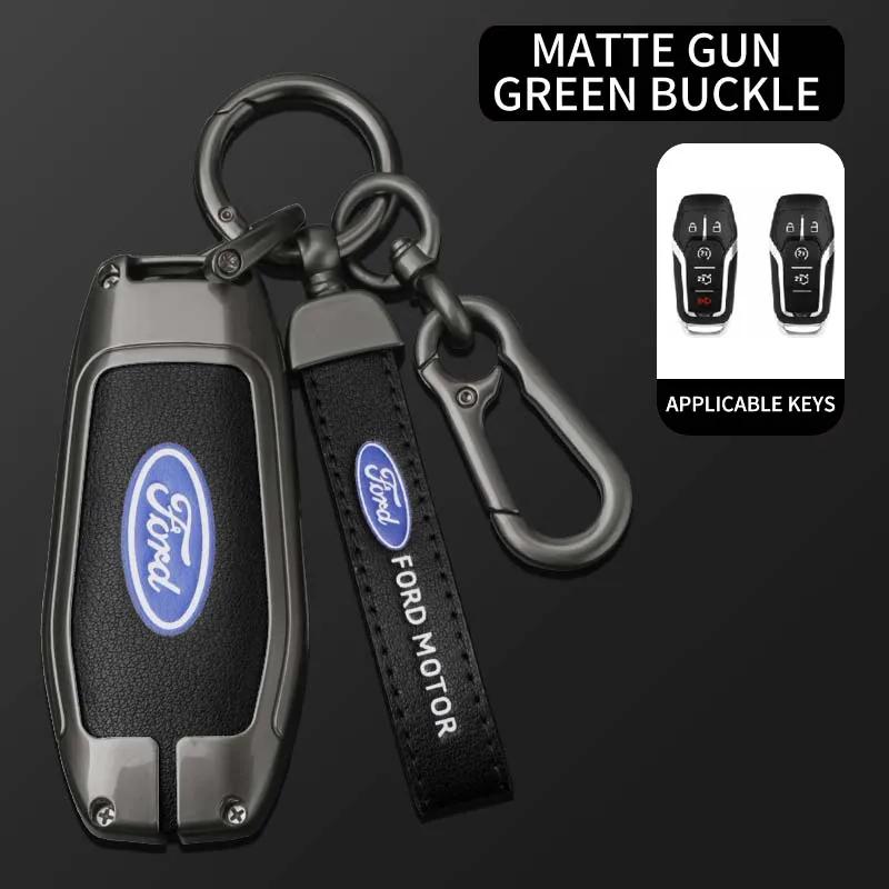 

New 2026 Car Sticker Zinc Alloy Car Remote Key Case Cover For Ford Fusion Mondeo Mustang F-150 Explorer Edge 2015 2016 2017 2018