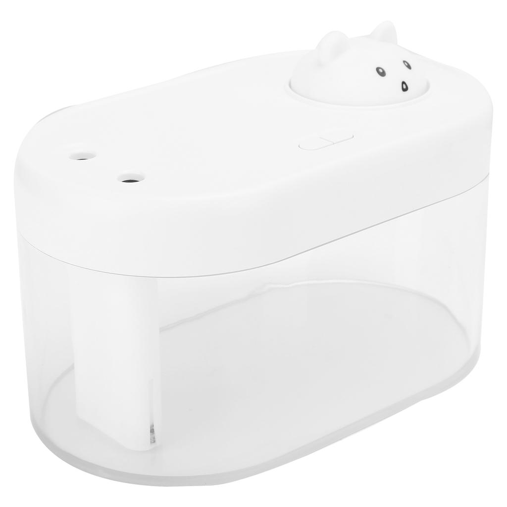 1L Portable Mini Mute Desktop Double Spray Humidifier with Ambient Night Light for Home OfficeWhite