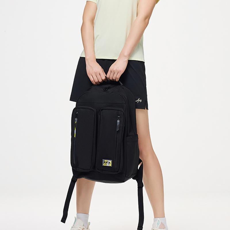 New Anta Fabric Backpack Unisex Basic Black 192428152-1