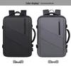 Expandable USB Business Backpack: Water-Repellent, Large Capacity, Leather Film for Men's Commute & Travel
