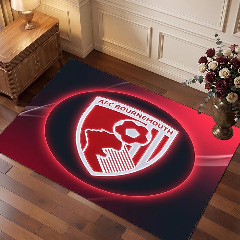 Tappeto in Velluto di Cristallo con Stampa del Bournemouth Football Club, Comodo Assorbente d'Acqua Antiscivolo Tappeto per Pavimenti Interni